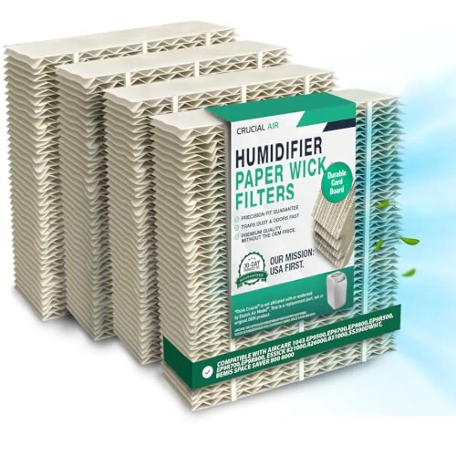 

4 Replacement Humidifier Paper Wick Filters Compatible with Aircare 1043 EP9500EP9700 EP9800 EP9R500 EP9R700 EP9R800 Essick 821