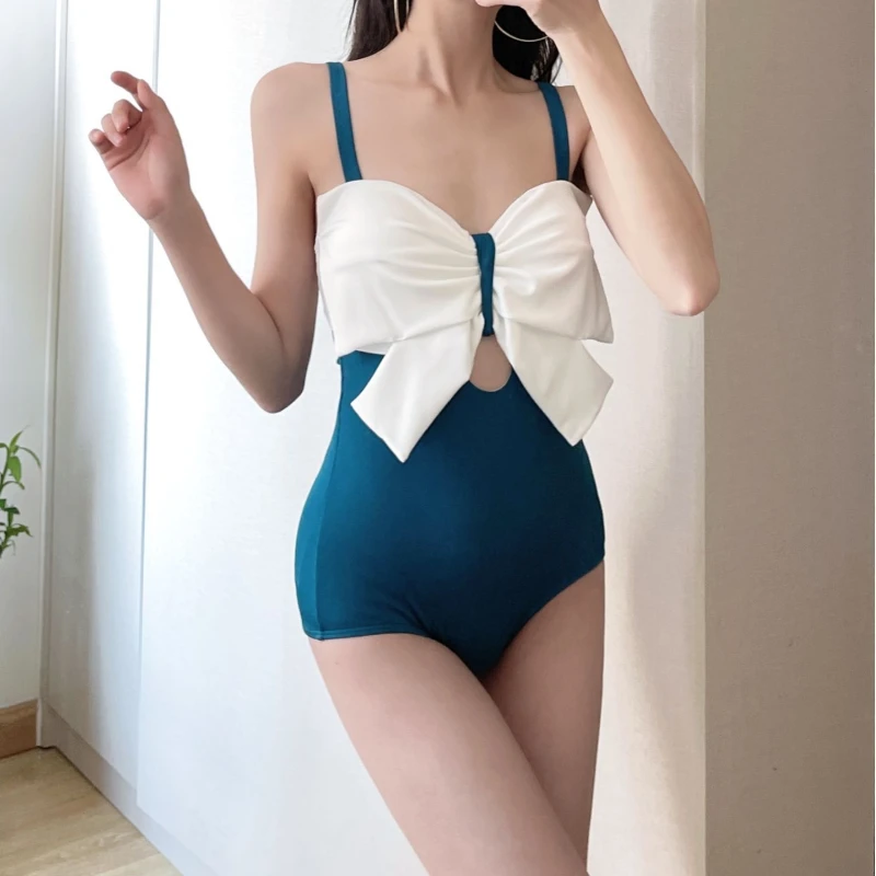 One-piece Skirt Style Boxer Swimsuit Women's Conservative Swimwear Hot Spring Women's 2024 New Enterizos Para Mujer