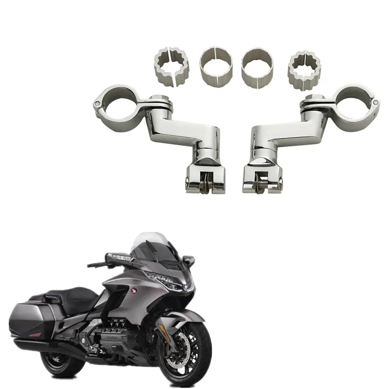 For Harley Yamaha Kawasaki Honda Gold Wing GL1800 2001-2017 22mm 35mm Universal Front Foot Pegs Clamps  Acsessories