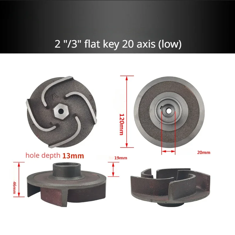 170F Cast Iron Water Pump Impeller Self-priming Pump Water Impeller For Gasoline Engine Sewage Pump Blade Centrifugal