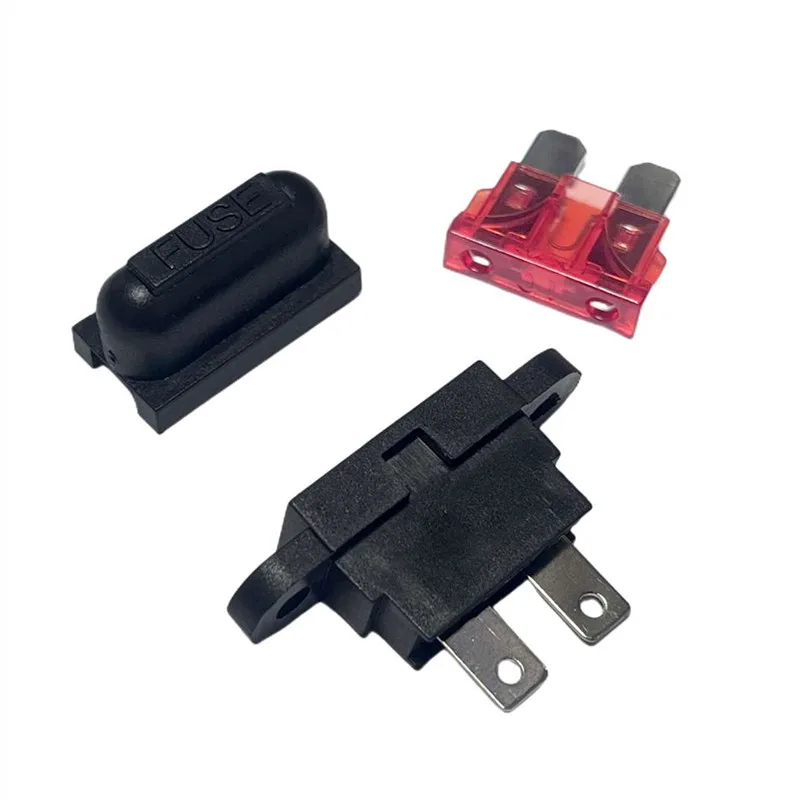 10sets Waterproof Auto Standard Middle Fuse Holder With Fixed Ear + Car Boat Truck ATC ATO Blade Fuse 5A - 40A