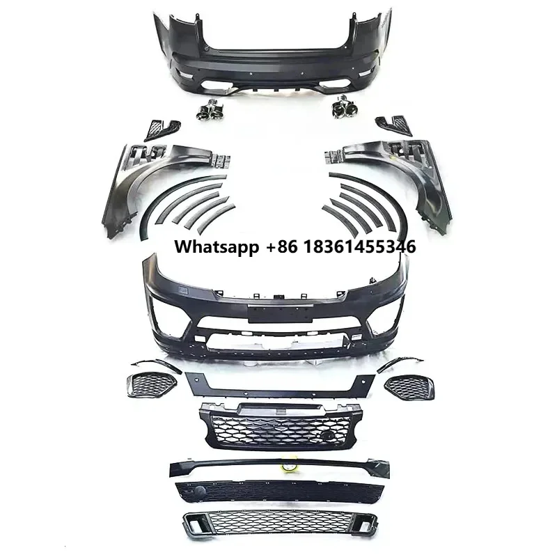 

For Ran Rov Sport 14-17 Upgrd for SVR Style Body Kit Front Rear Bumpers