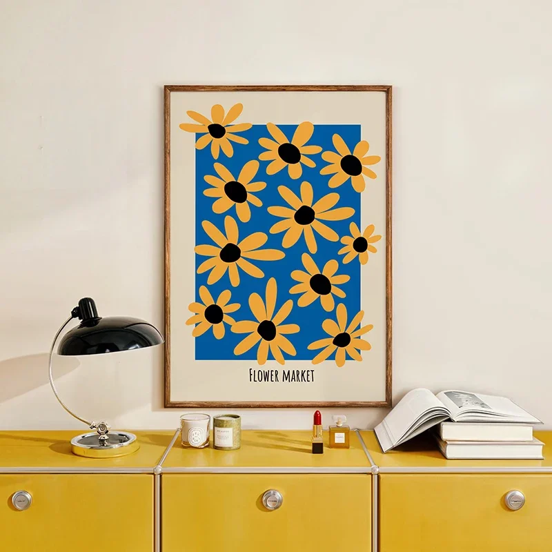 Modern Flower Wall Art Posters Minimalist Beautiful Flower Print Picture for Living Room Cuadros Home Decoration Canvas Painting