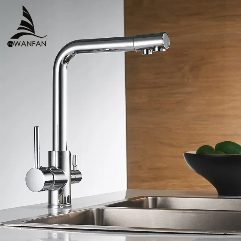 Filter Kitchen Faucets Deck Mounted Mixer Tap 360 Rotation with Water Purification Features Mixer Tap Crane For Kitchen WF-0175