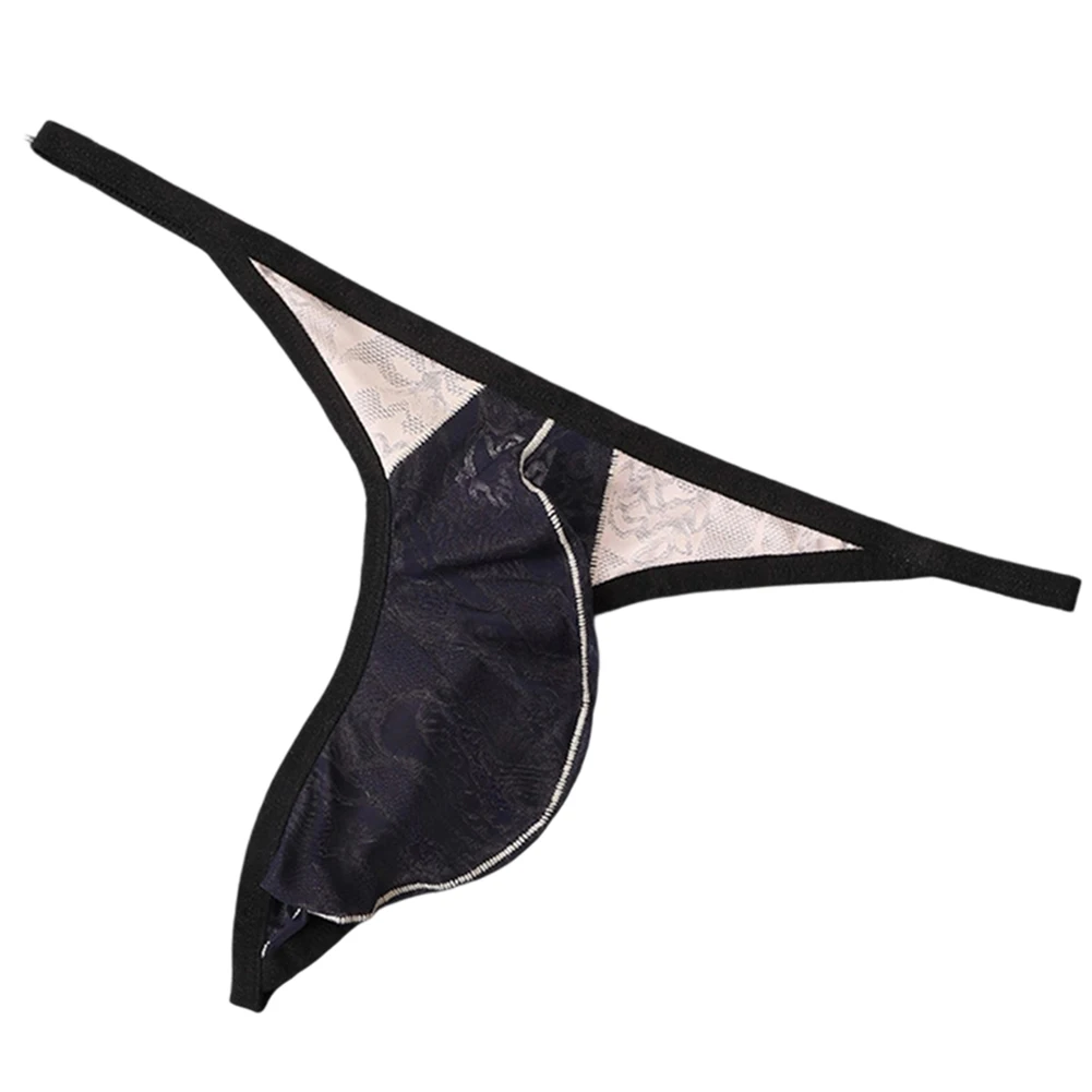 Men Jacquard Mesh Sheer Underwear For Man Japanese Thongs Femboy U Pouch Bikini Low Rise Stretch G-strings Thin Extreme Panties