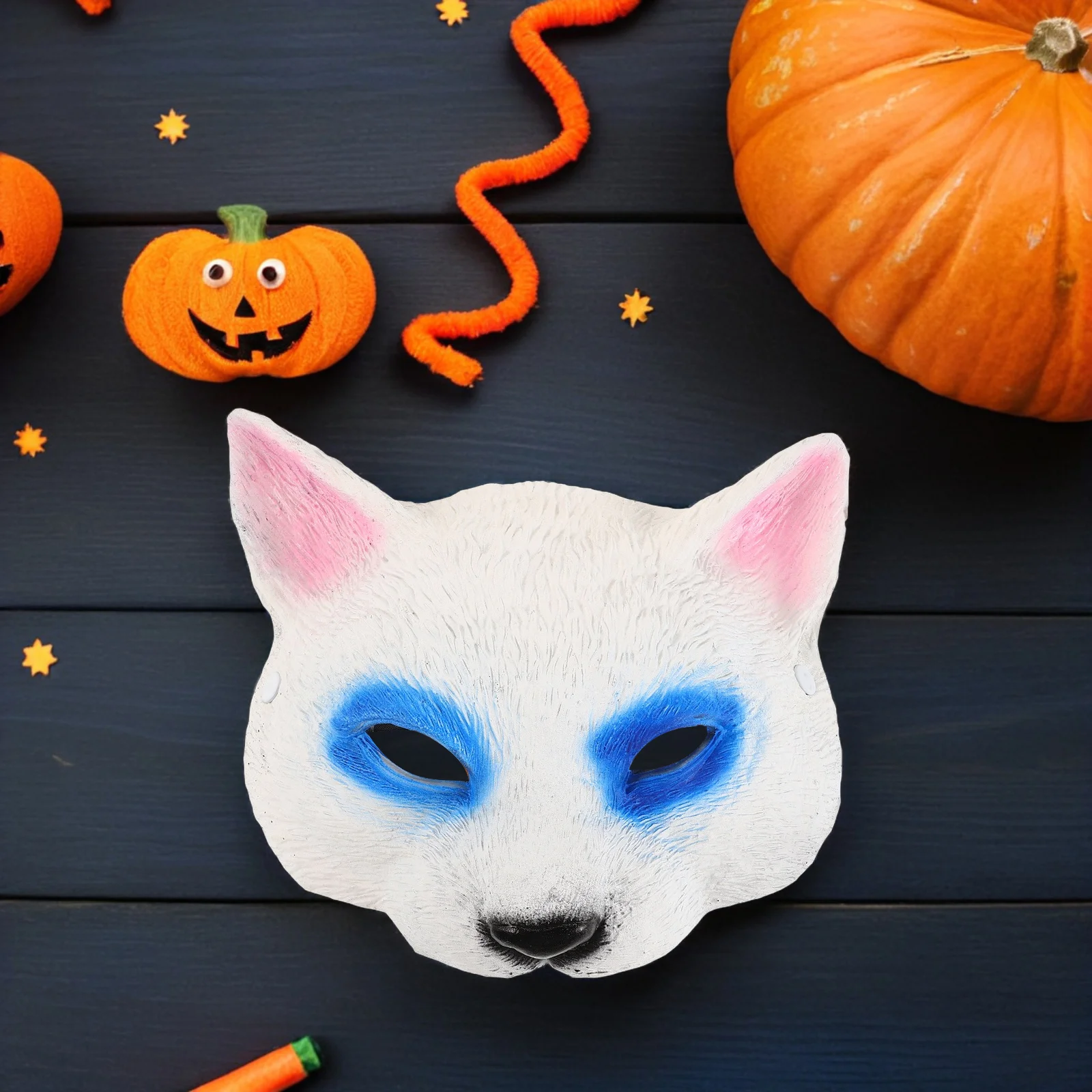 

Masquerade Mask: Halloween Dress-Up Mask Half Cat Face - Realistic Animal Costume Prop for Party - Halloween Cosplay Costume Acc