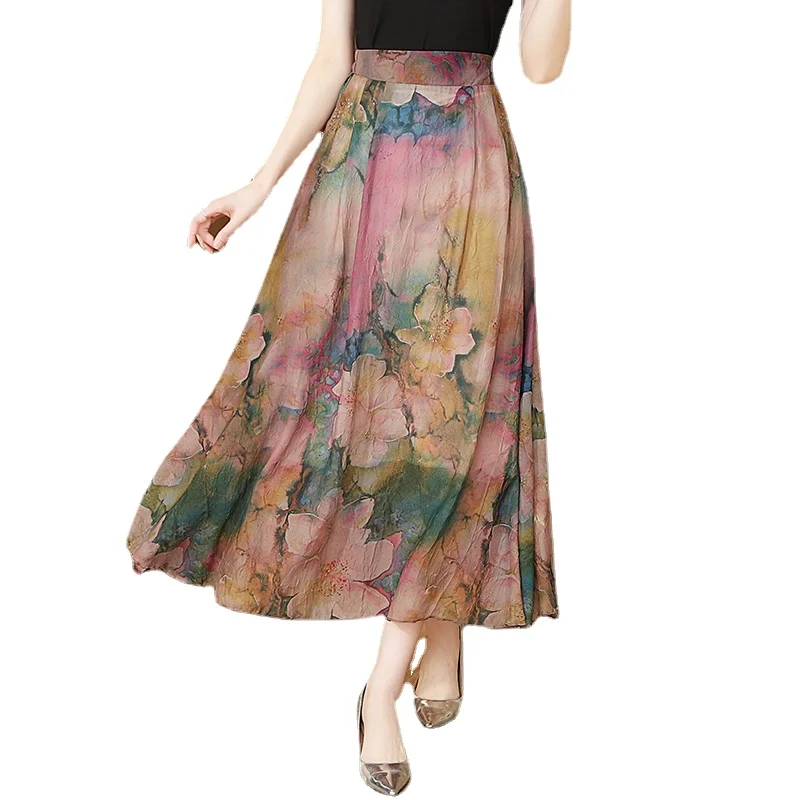 

Lady Fragmented Flower Skirts Women National Vintage Floral Skirts Mother