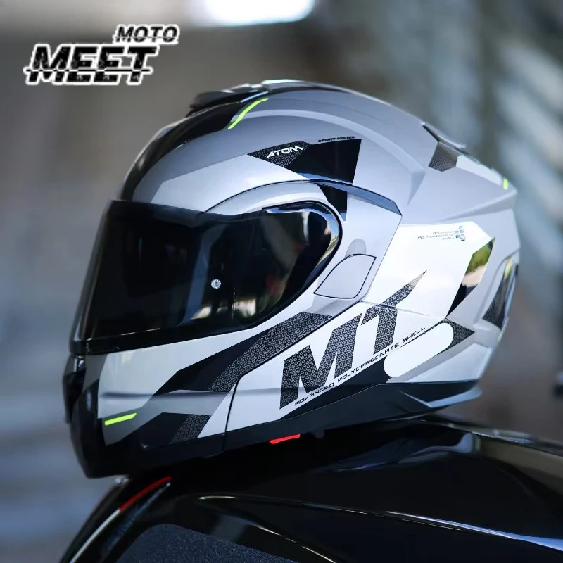 Hot Flip Up Helmet Motorcycle Mt Atom Sv M-4XL Color Options Original Helmets Double Visors for Motocross ABS Shell Casco Moto