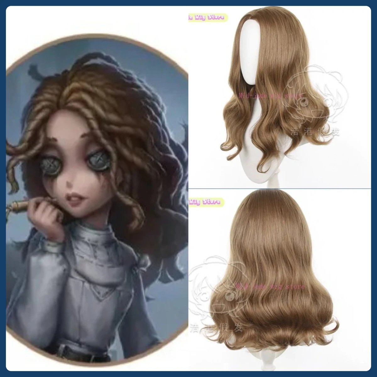 

Mid-jade Wig Store Identity V Ada Mesmer Cosplay Wig Anime Game Role-playing Costume Halloween Costume Props Synthetic Hair