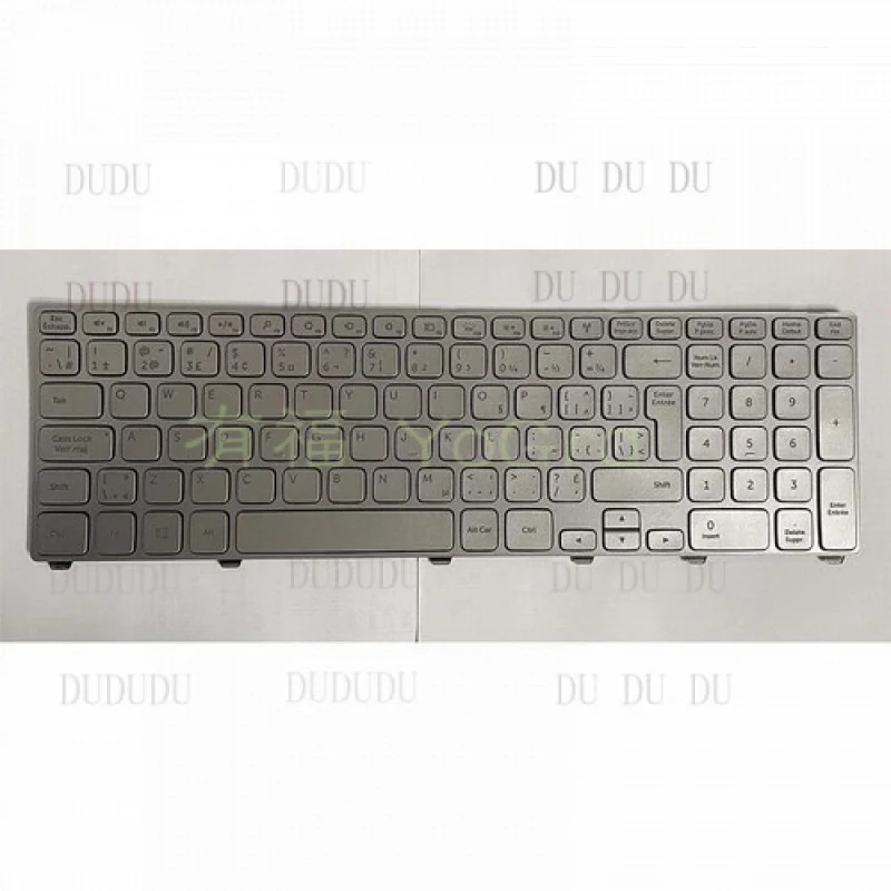 

D For Dell Inspiron 17 7000 7737 Silver Backlit Keyboard 0D4DD2 D4DD2 NSK-LH0BW 2M