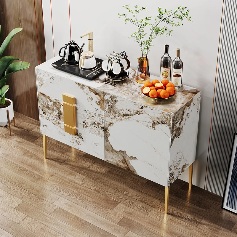 خزائن غرفة المعيشة الذهبية المقاومة للغبار، خزائن غرفة المعيشة الحديثة الفرنسية العالية، أثاث المنزل الحديث