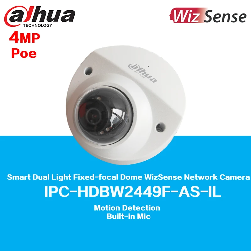 Dahua IPC-HDBW2449F-AS-IL New-products 4MP Smart Dual Light Fixed-focal Dome WizSense Network Camera