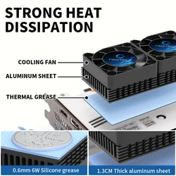 40mm Mini USB Radiator Silent and Efficient 4010 Fan with Included Aluminum heat sink and Thermal Pad for phone, Graphics Cards