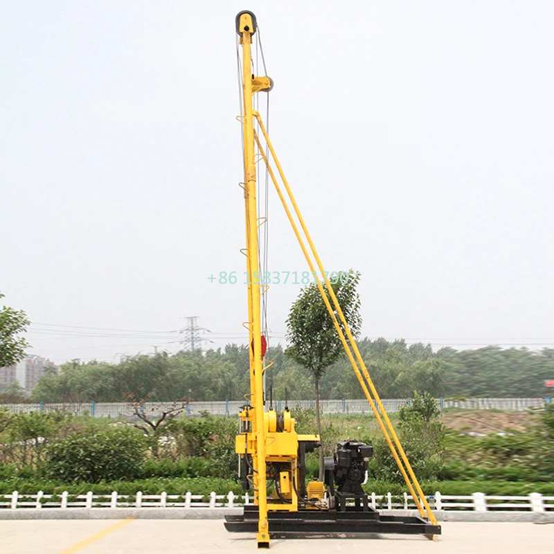 High Performance Borehole Core Drilling Rig Machine 180m Deep Water Well Drill Rigs Machine Wheeled Diesel Core Drilling Rig