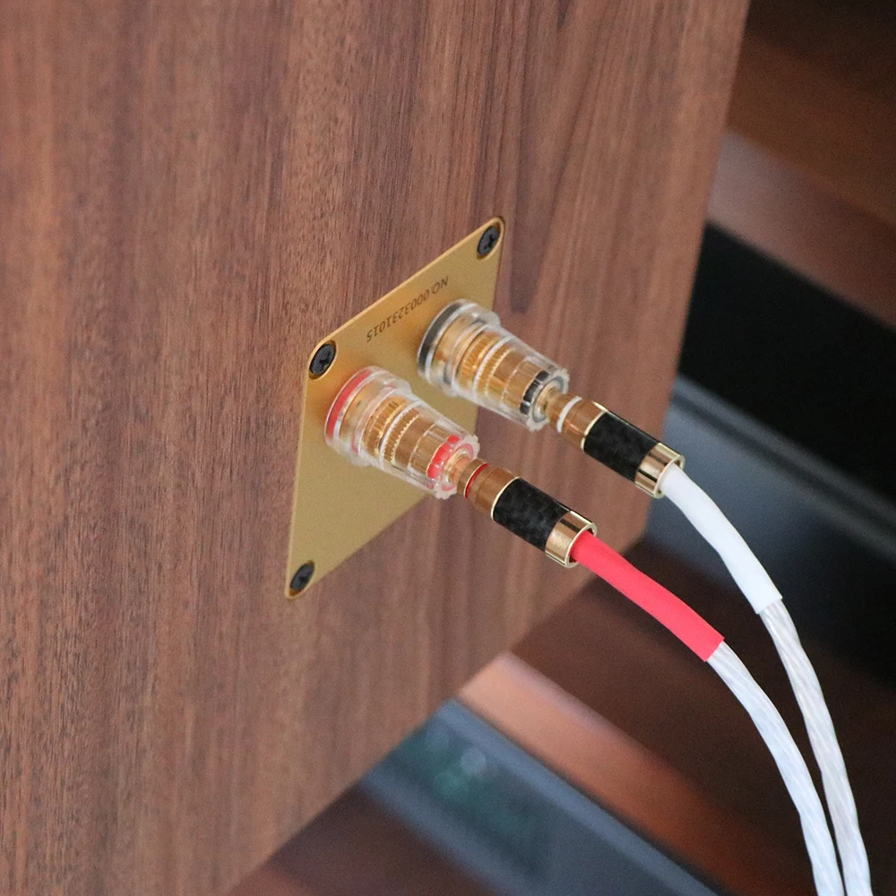 زوج hifi occ كابل مكبر صوت مطلي بالفضة الموز إلى الموز/Y كابل مكبر الصوت مطلي بالذهب الموز التوصيل مع ألياف الكربون