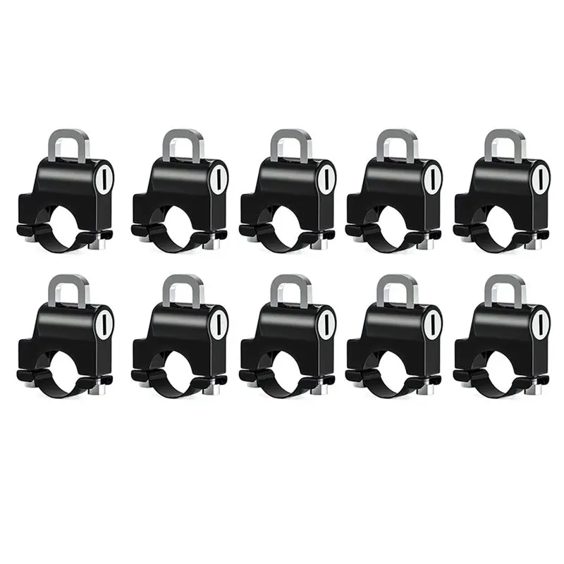 NEW HOT In Stock-10PCS Nti-Theft Helmet Lock Handlebar Mount Motorcycle Electric Motorbike Security Metal Lock 22Mm-24Mm Withkey