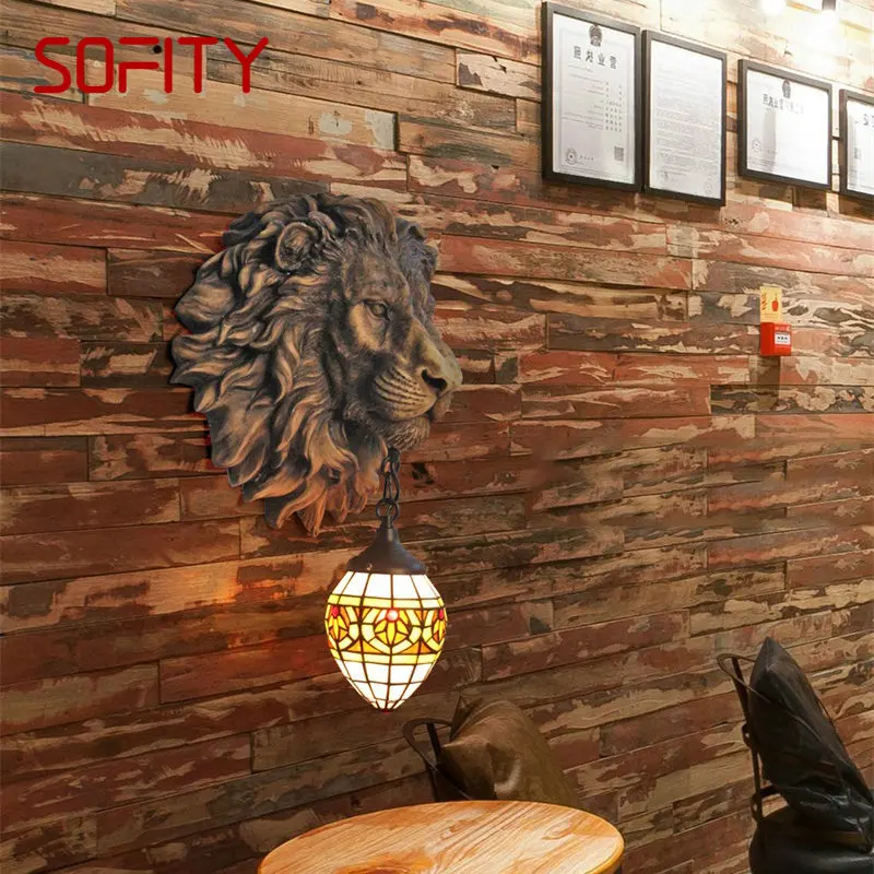 SOURA Interior Wall Lamp LED Creative American Tiger Style Light Sconce for Modern Home Living Bedroom Bedside Porch Decor