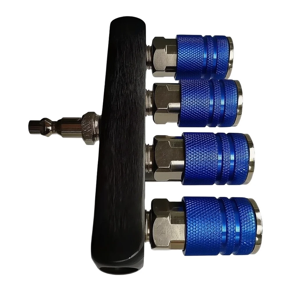 Industrial for Air Manifold with 5 Connection Points 1/4in NPT Threaded Ports Aluminum Body for Workshop and Factory Use
