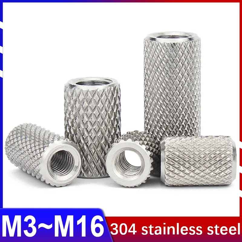 

1~5Pcs 304 Stainless Steel Extended Cylindrical Flat Head Knurled Hand Screw Nut Mesh Nut Adjustment Nut M3 M4 M5 M6 M8M10M12M16