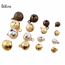 BoYuTe-Metal Brass Bell Beads, Tinker Bell, Natal Jingle, DIY Acessórios de Jóias, 6mm, 8mm, 10mm, 12mm, 200 Pcs Lot