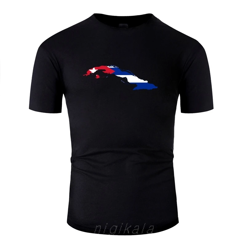 

Funny Flag Map Of Cuba Tshirt Men Fitness Streetwear 100% Cotton Mens Tee Shirt Hiphop Tops