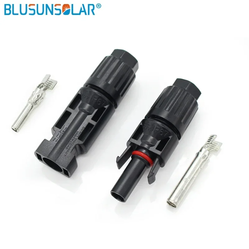 Pair of Solar Connector  Plug Cable Connectors (male and female) for Solar Panels and Photovoltaic Systems