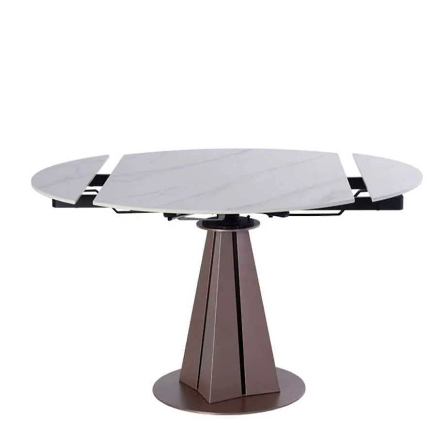 

Home Furniture Modern Italian Sintered Stone Dining Table 140 cm Adjustable Extendable Marble Dining Table