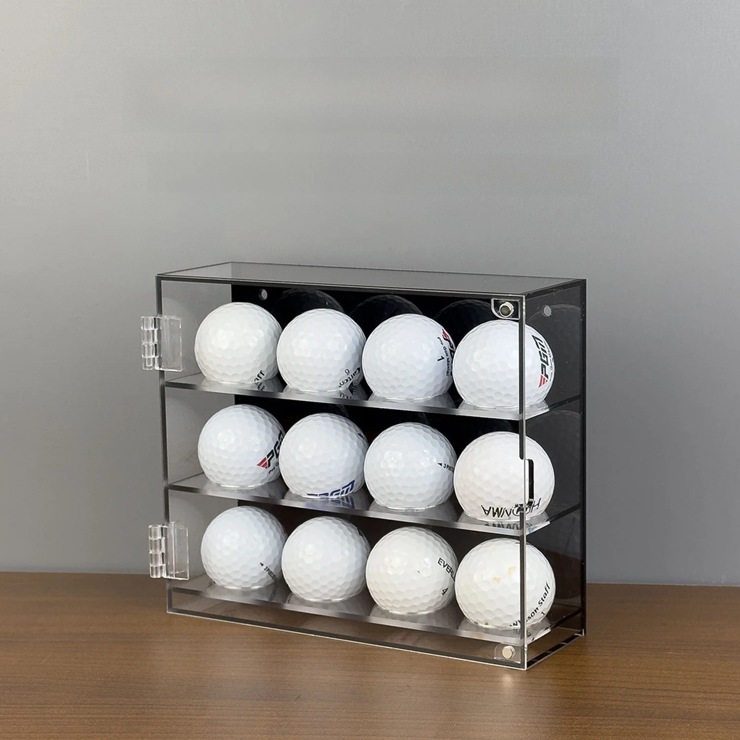 acrylic-golf-ball-storage-display-box-wall-mounted-with-door-grid-partition-12-balls-transparent-organizer-rack-for-sports