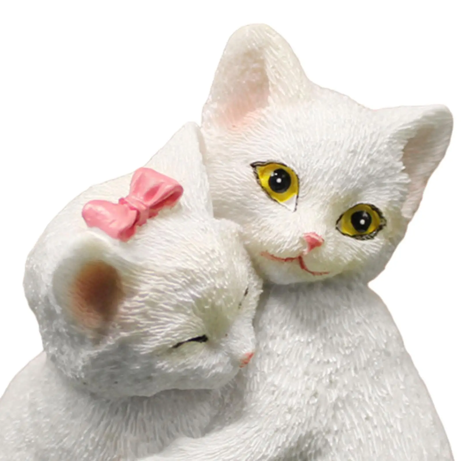 Valentine's Day Cat Ornament Minature Valentines Day Statue Decor Couple Cat Ornament for Wedding Gifts Home Desktop Decoration