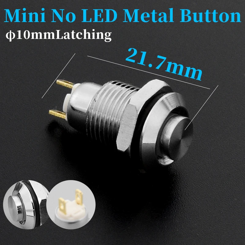 1pc10MM 2pin Panel Hole Metal Button Switch Power Push Button High Momentary Latching Soldering IP67 1NO - Image 5