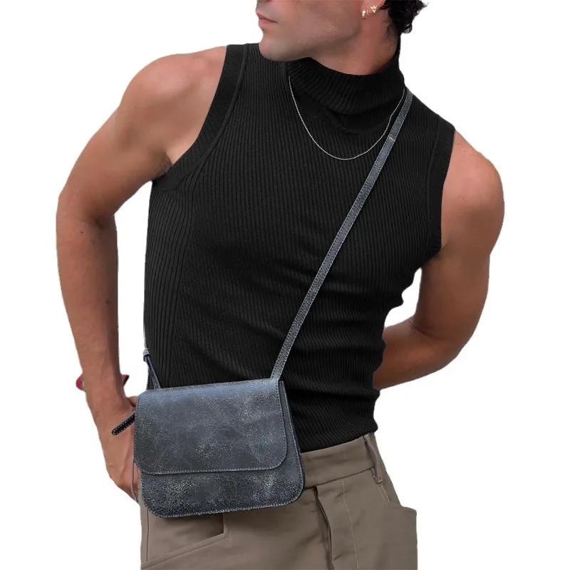 Men's Fashionable  Color Sleeveless Base Shirt 2026 Summer New Style Citywalk Breathable A-Line Thin Cotton Vest