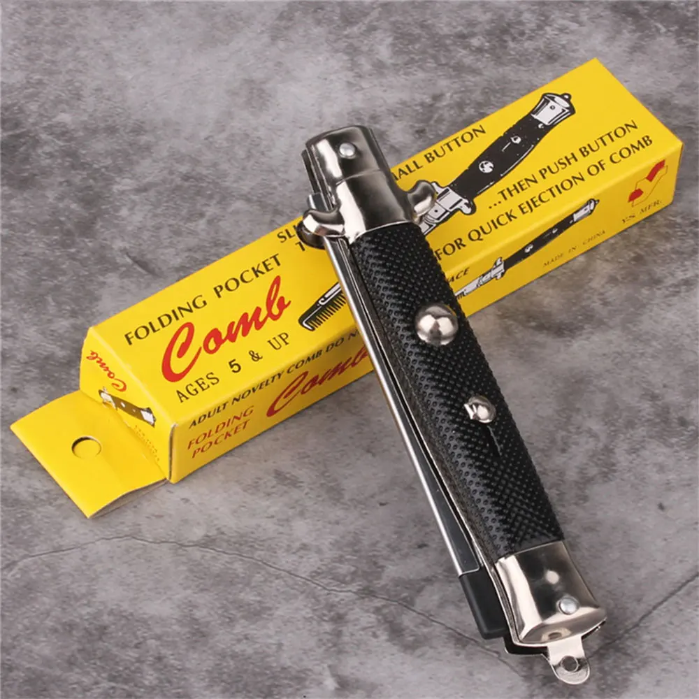 1PCS Folded Spring Comb Convenient Pocket Big Top Comb Spring Funny Comb Amusing Prop For Pranks