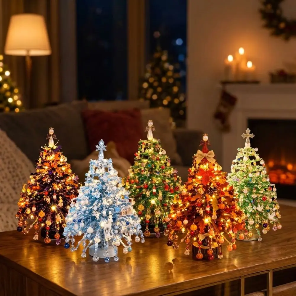 Image of Handgemachtes DIY-Weihnachtsbaum-Set mit Kristallperlen, Buntes Mini-Perlen-Websatz, Lehrreich und Funkelnd