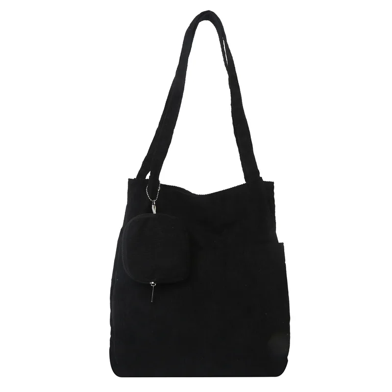 Korean Version Large Capacity Bag For Women Canvas Commuter One Shoulder Handheld Casual Bag Simple Lazy Shopping Bag