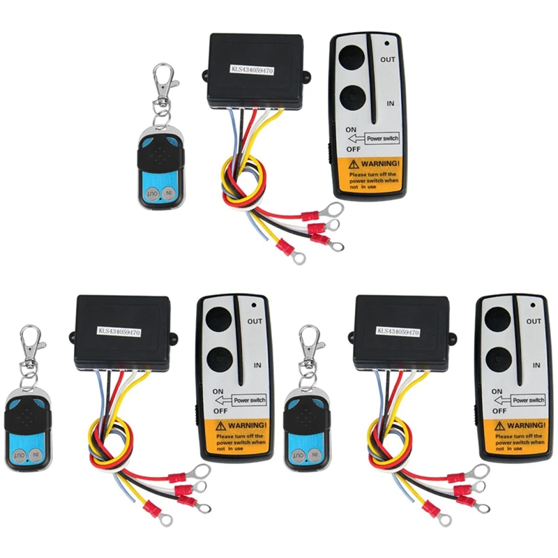 

3X 12V 12Volt 50Ft Winch Wireless Remote Control Set For Truck Jeep ATV Warn Ramsey