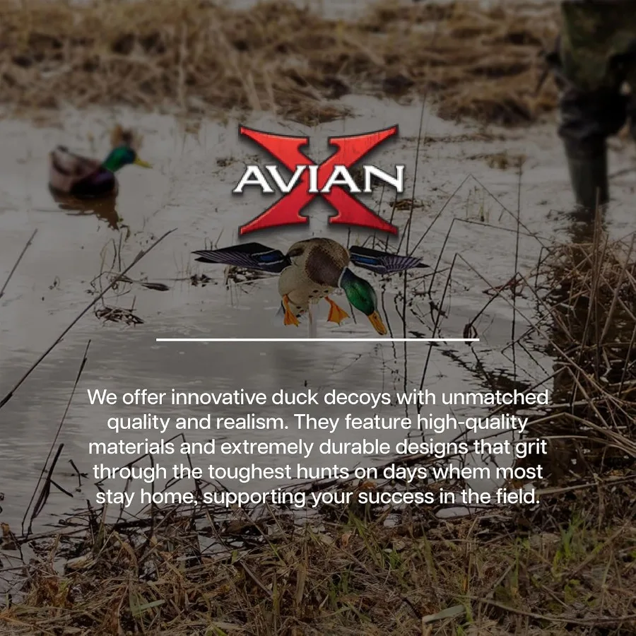 جناح دوار من Avian X Powerflight Smart Motion Mallard بتصميم واقعي، شرك البط مثالي لمغامرات الصيد الخارجية، عبوة من قطعتين #6