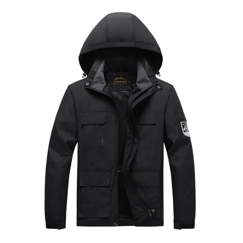 Windbreaker Men Jacket Waterproof Outdoor Hooded Coat Sports Field Climbing Plus Size 5XL 6XL 7XL 8XL Outwear Big Size Clothing