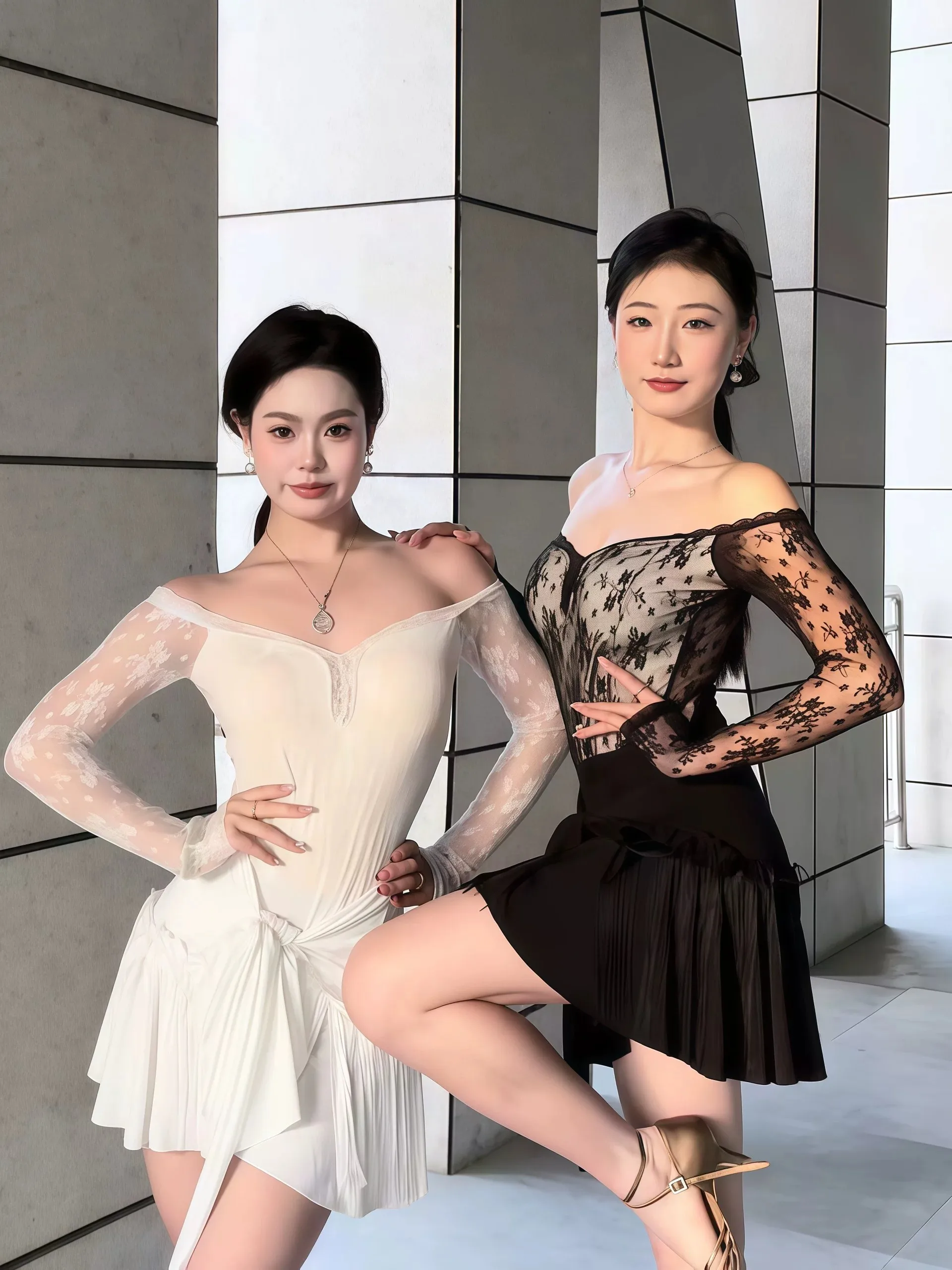 2026-new-latin-dance-suit-one-shoulder-lace-jumpsuit-practice-uniform-asymmetrical-butt-towel-belted-adult-fitness-apparel