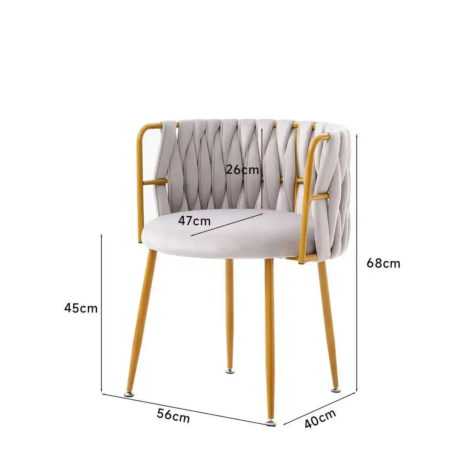 Formwell Velvet Dining Chairs 2 Set of Upholstered Kitchen Chairs Curved Backrest Gold Metal Legs & Adjustable Foot Pads