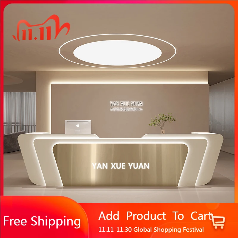 

Salon Beauty Reception Desks Luxury Minimalist Company Simple Reception Desks Aesthetic Display Escritorio Office Furniture