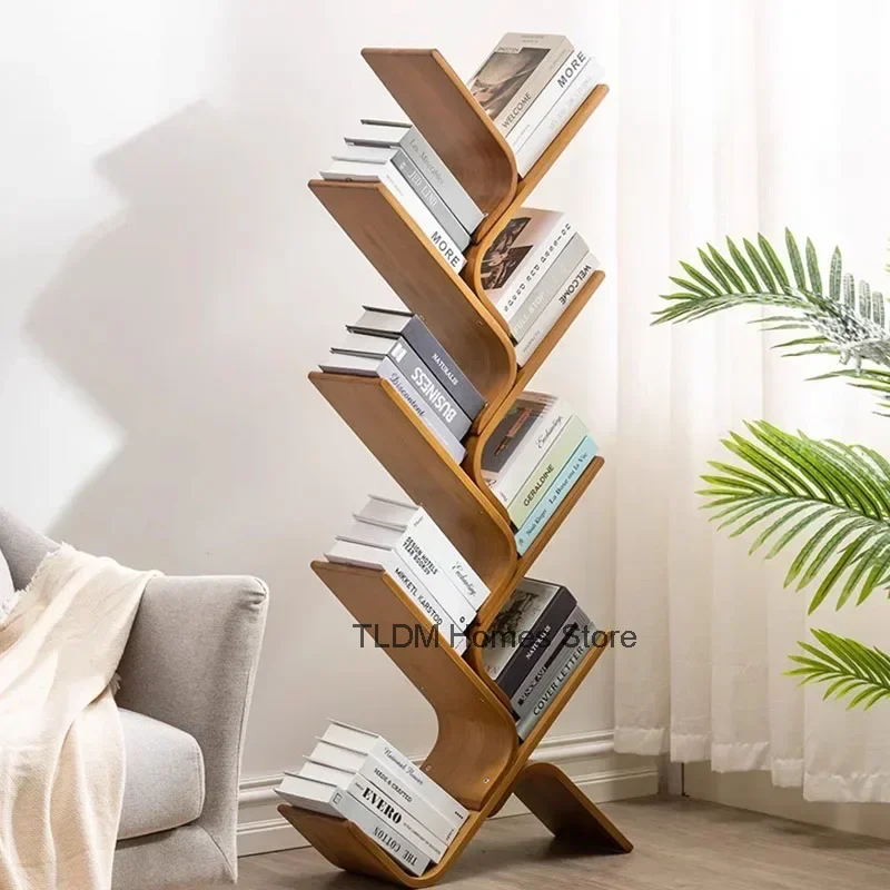 

Living Room Curved Tree Shape Desk Bookcase Desktop Subject Books Shelf Bathroom Organizer Library 선반진열대 Storage Cabinet LVSC