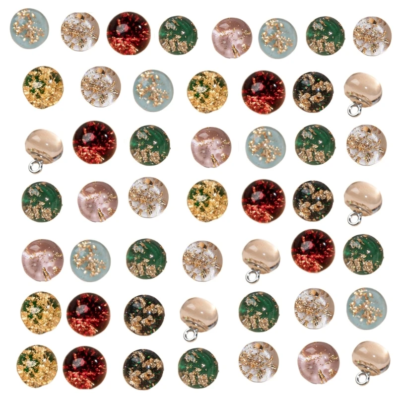 50Pieces Bead Buttons with Gold Foil for Cheongsam Chinese Costume Buttons