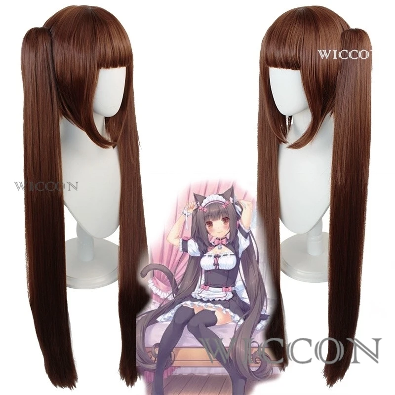 Gioco Anime NEKOPARA Vol.4 Chocola Vaniglia Costume Cosplay Parrucca Nekomimi Paradiso Halloween Lolita Cameriera Abito Uniforme Rosa Blu