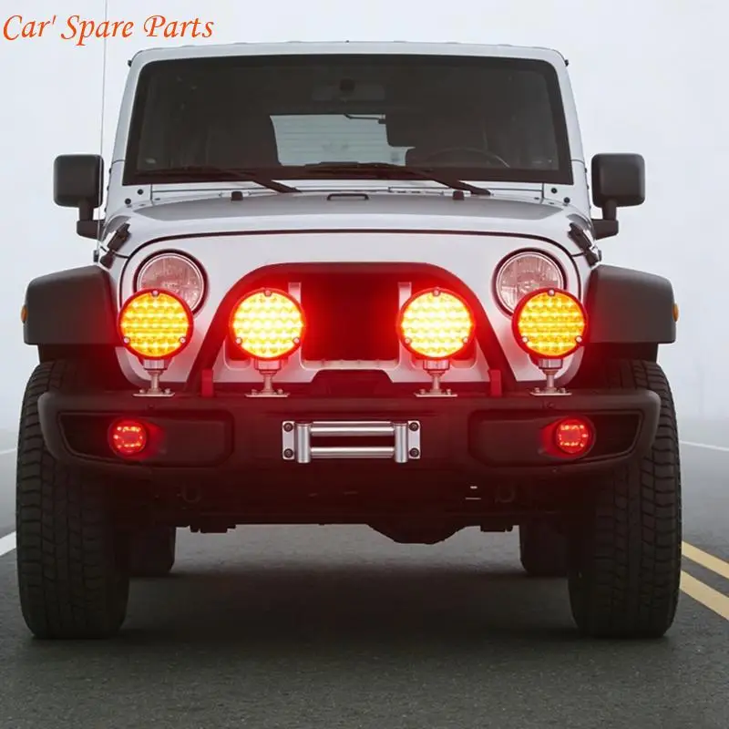 Y4UA ABS Housing Round Fog Light with Two Sided LED Lens, Vehicle Auxiliary Lamp for Motorcycle Low Visibility Driving
