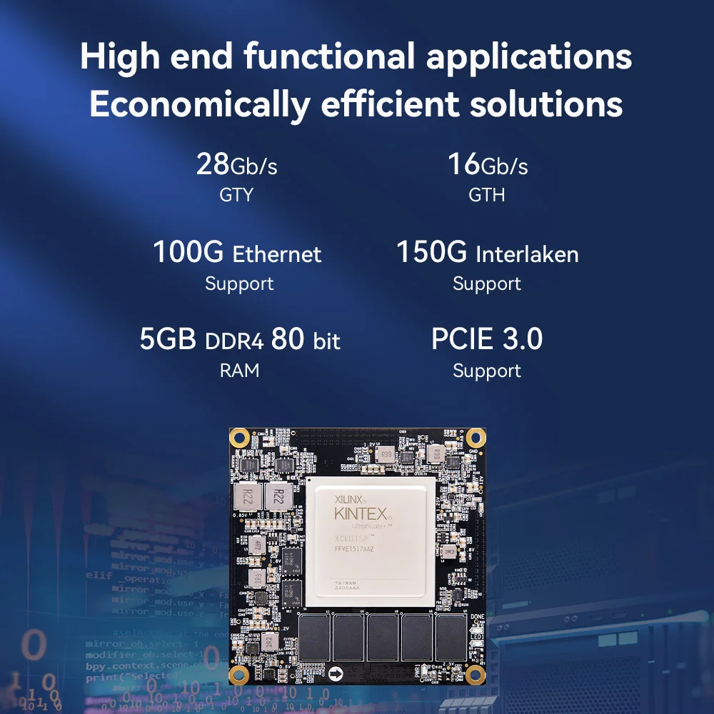 Alinx Xilinx ACKU15 FPGA SoM مع AMD Kintex Ultrascale + XCKU15P