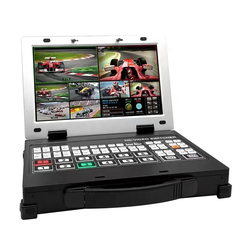 

Top Selling Multi Cameras Live Streaming Video Switcher 4xH DMI 2xIP Inputs Multiview Chroma Key Support For Live Production