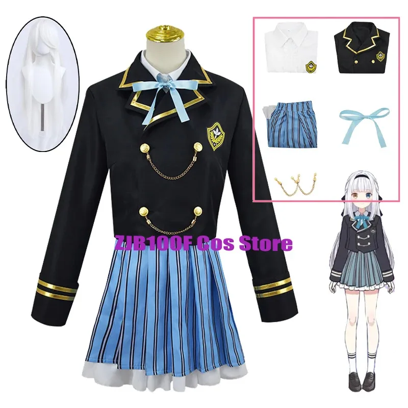 

Аниме Vtuber Косплей Kagura Mea Костюмы для косплея JK Униформа Пальто Платье Парик Костюм Хэллоуин Карнавальный наряд для вечеринки для женщин