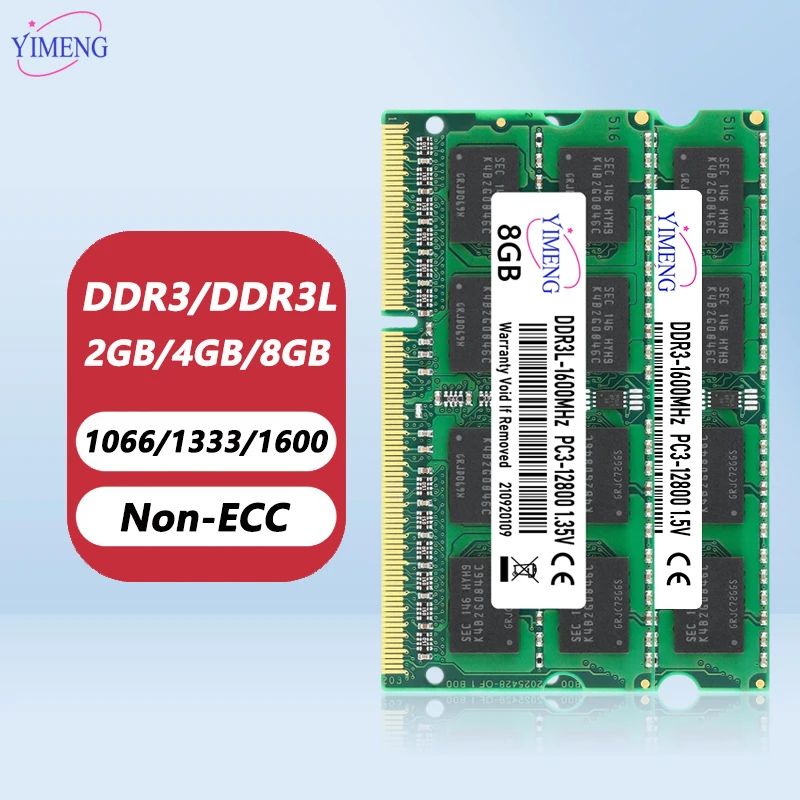 Memoria RAM para Portátil DDR3 DDR3L 4GB 8GB PC3 1.5V PC3L 1.35V 1333 1600 1866Mhz Sodimm 8500 10600 12800 204 Pines 1