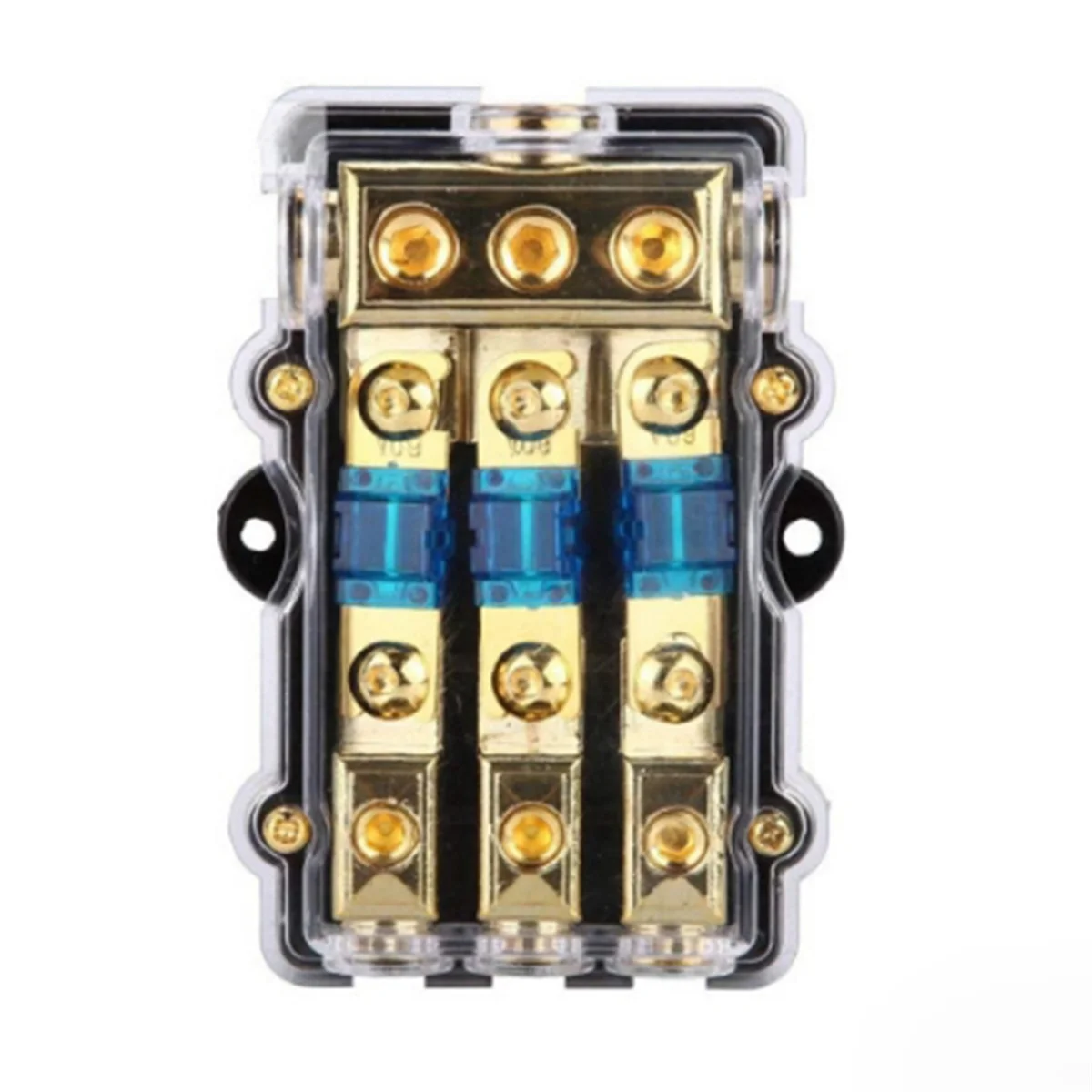 3 Way ANL Fuse Holder 60 Amp Distribution Block 4 Gauge in to 8 Gauge Out for Car Truck Boat Marine Audio Amplifier