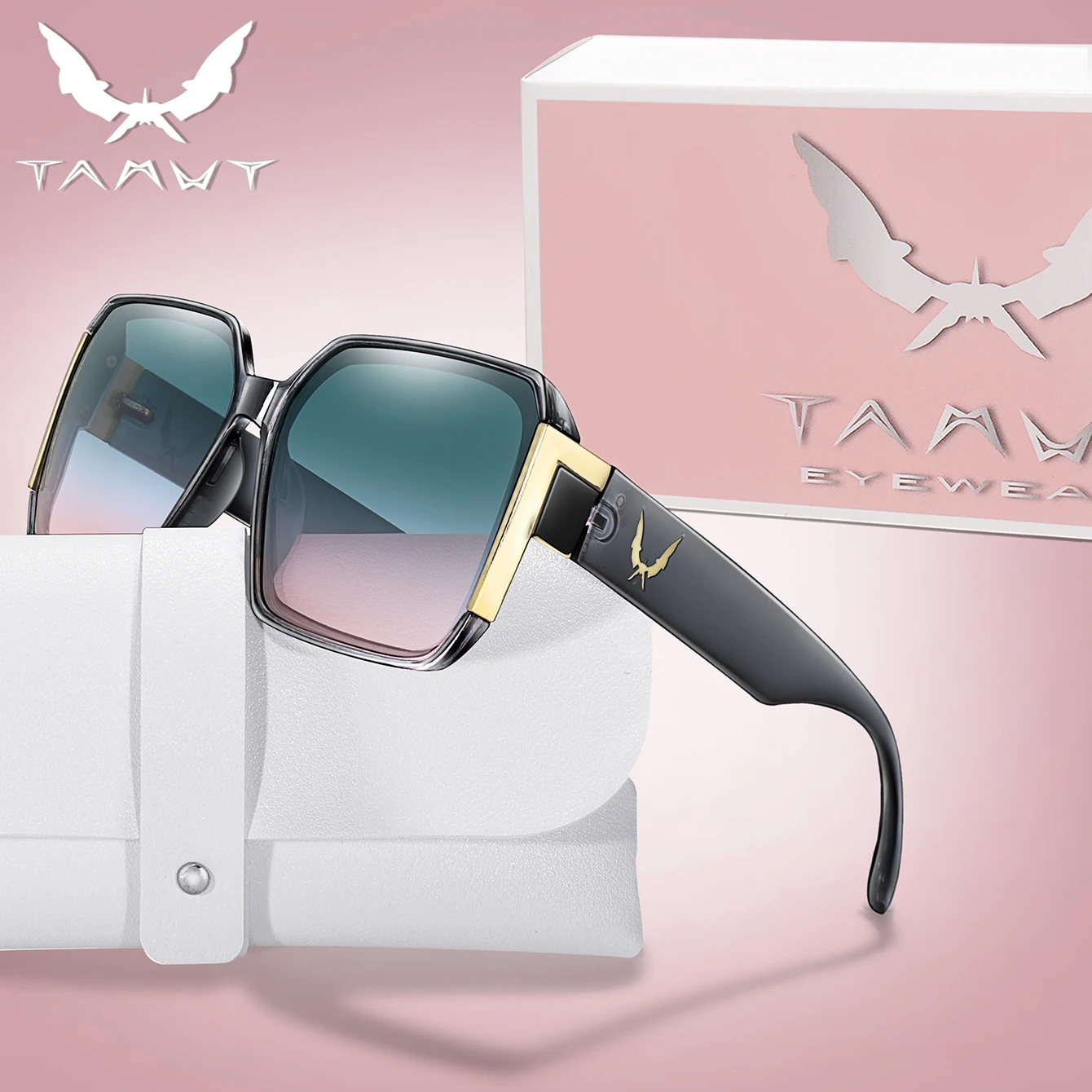 Klassische quadratische Sonnenbrille UV400, übergroße Freizeitbrille für Herren und Damen, für Alltag, Party, Reisen, Strandurlaub, Damenbrille